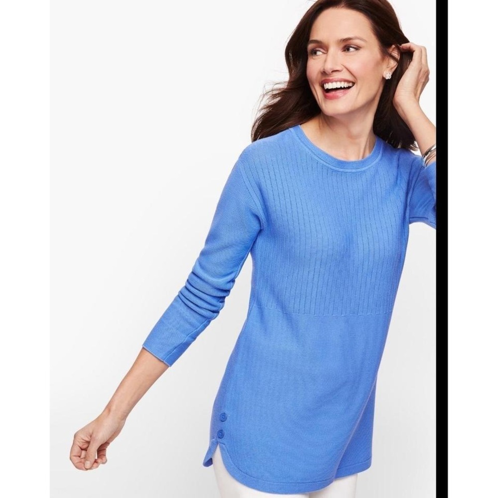 Womens‎ Talbots Button Detail Mixed Stitch Sweater